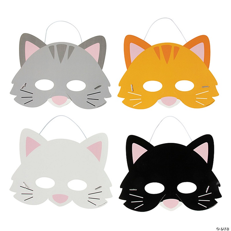 Cat Party Paper Masks  12 Pc.