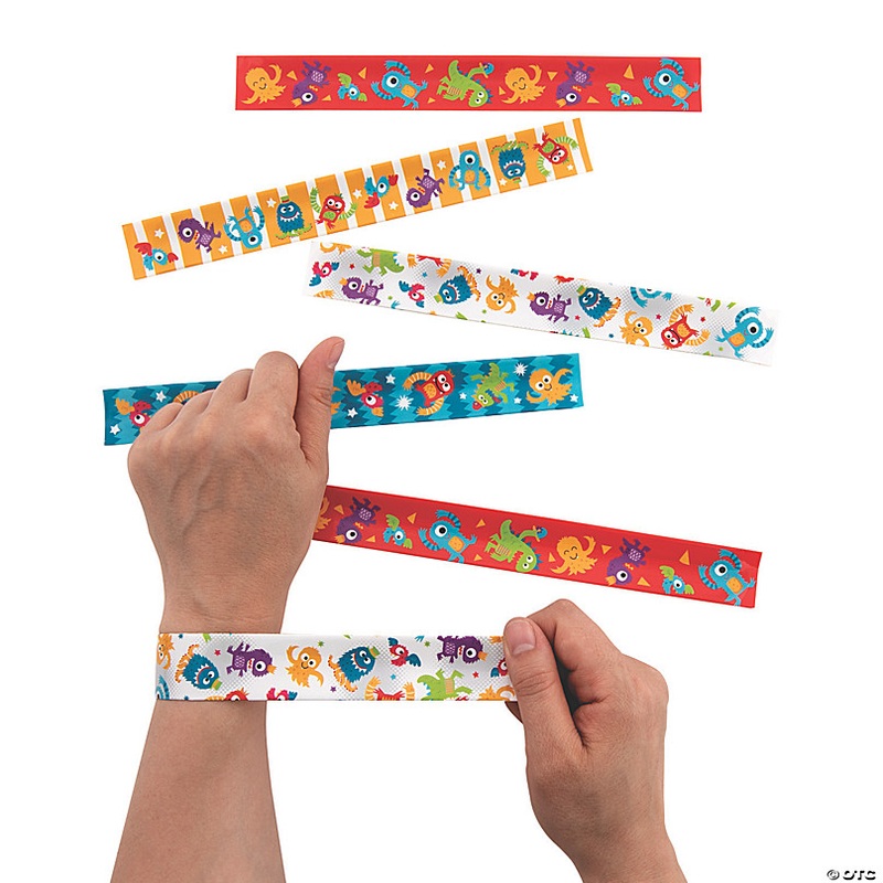 Cute Monster Slap Bracelets - 12 Pc.