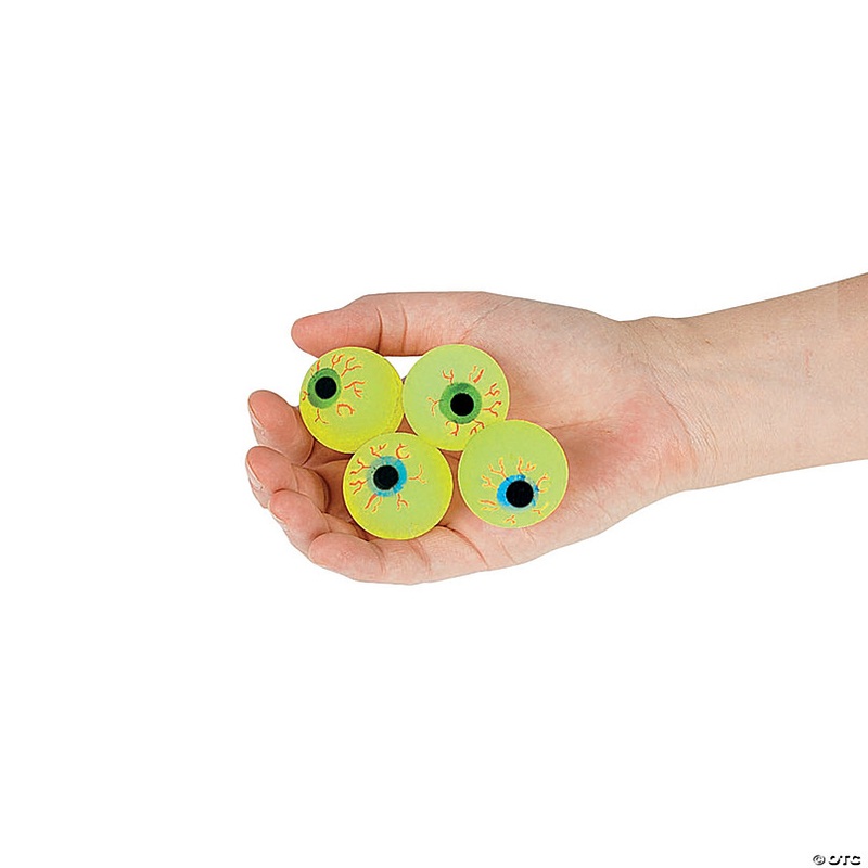 Glow-in-the-Dark Eyeballs Bouncy Balls - 12 Pc.