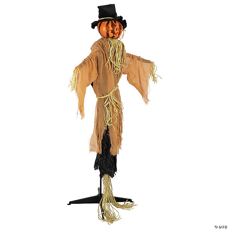 Northlight 6' Black and Brown Animated Jack o Lantern Scarecrow Halloween Decor