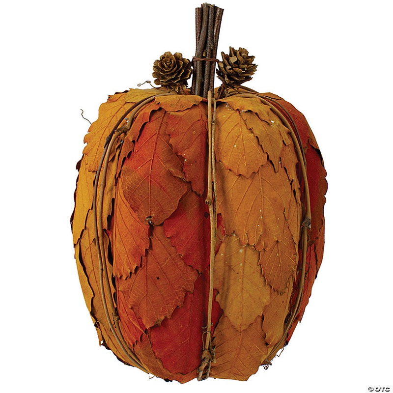 Northlight 9.75 Orange and Brown Fall Harvest Tabletop Pumpkin