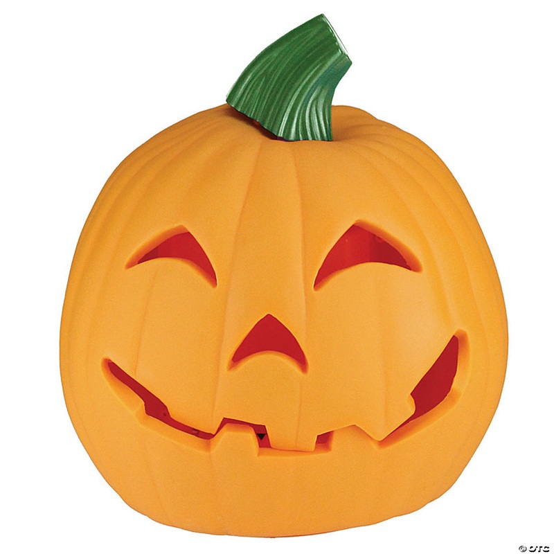 Northlight 9.75 Orange and Green Animated Double-Sided Pumpkin Halloween Decor