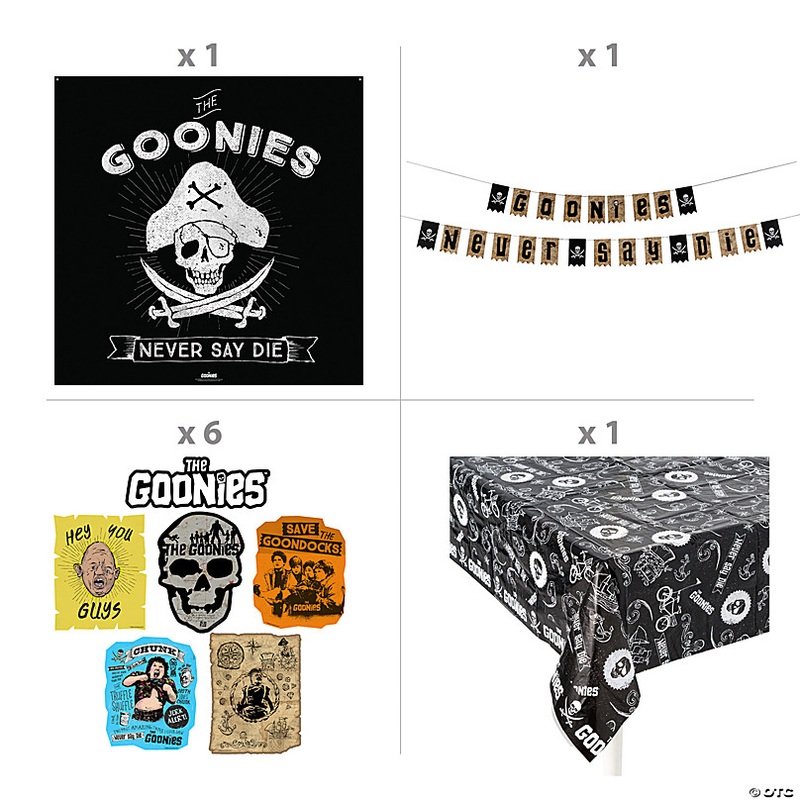 The Goonies Party Photobooth Backdrop & Wall Decorating Kit - 9 Pc.