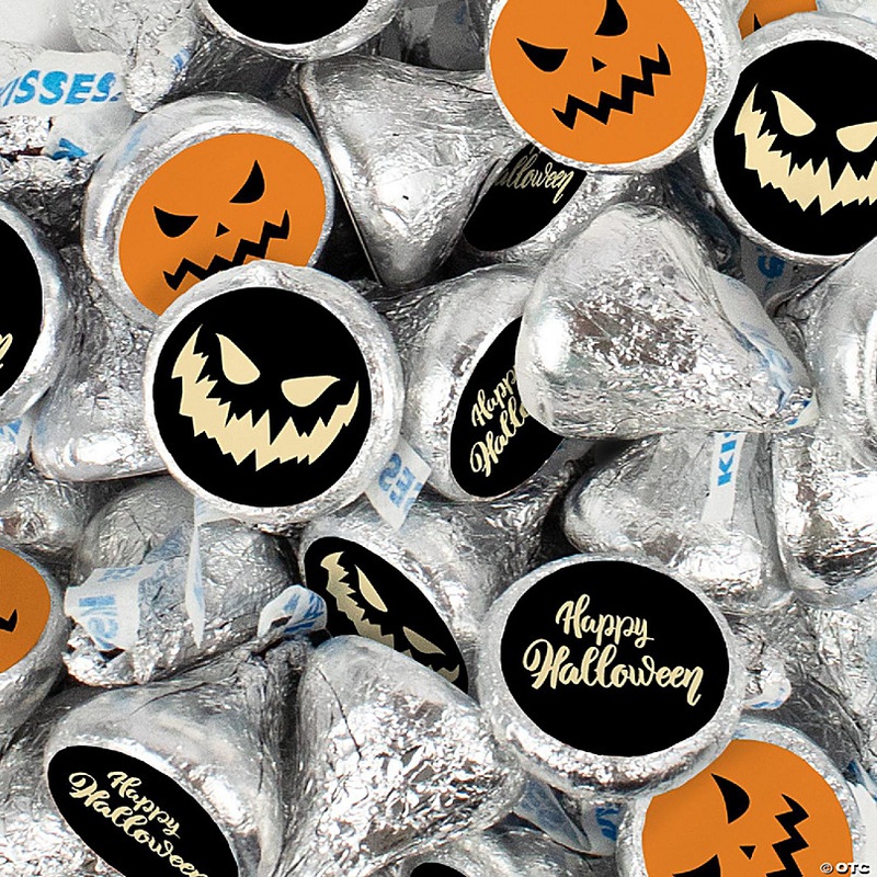 270 Pcs Halloween Party Candy Chocolate Hershey's Kisses (3lb) - Scary Pumpkins