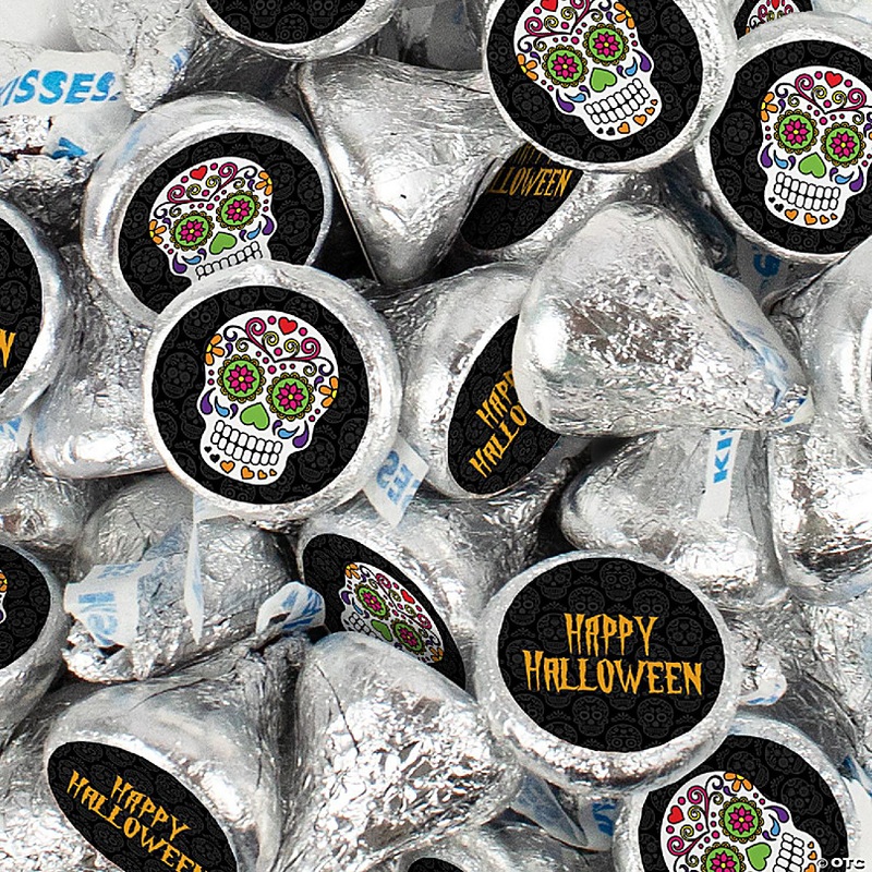 270 Pcs Halloween Party Candy Chocolate Hershey's Kisses (3lb) - Sugar Skulls