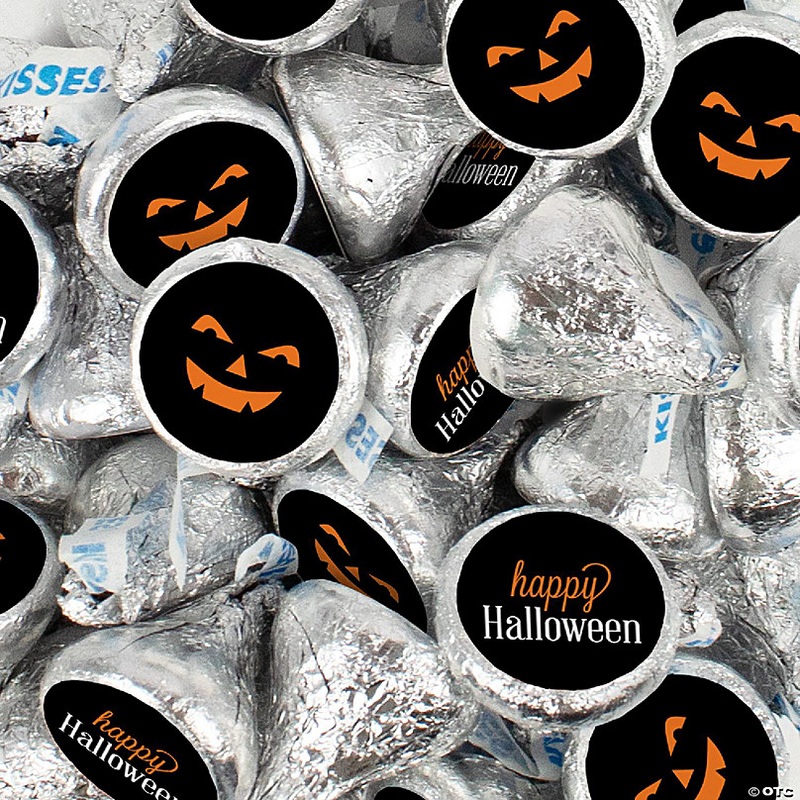 360 Pcs Halloween Party Candy Chocolate Hershey's Kisses (4lb) - Jack O Lanterns
