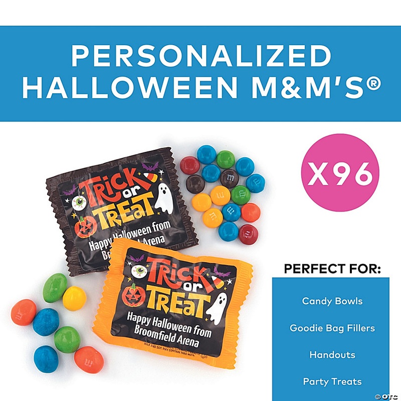 4 lbs. Bulk 96 Pc. Personalized Halloween M&Ms Fun Size Candy Pack Assortment