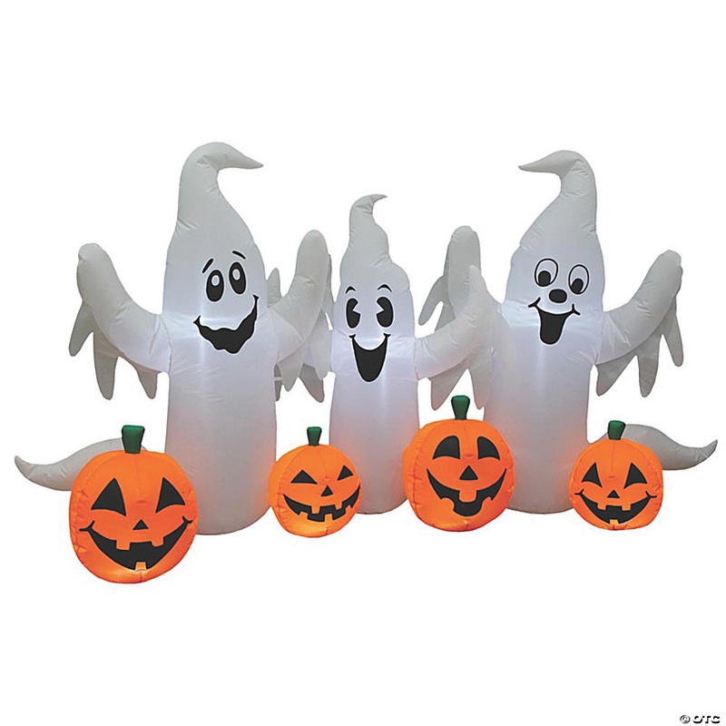 6 Ft. 1 Blow Up Inflatable Ghosts with Pumpkins Halloween Decoration