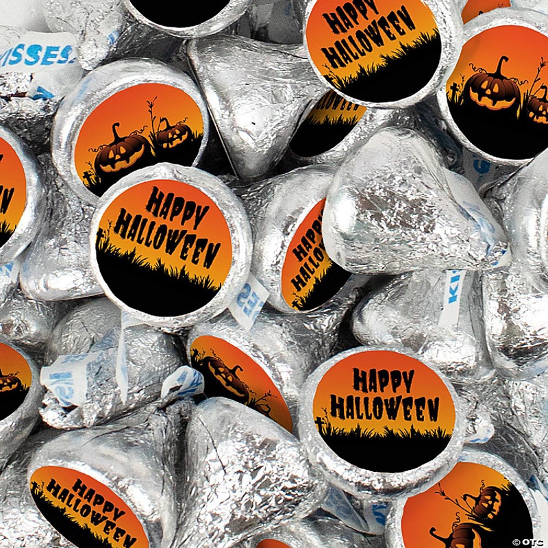 90 Pcs Halloween Party Candy Chocolate Hershey's Kisses (1lb) - Pumpkins