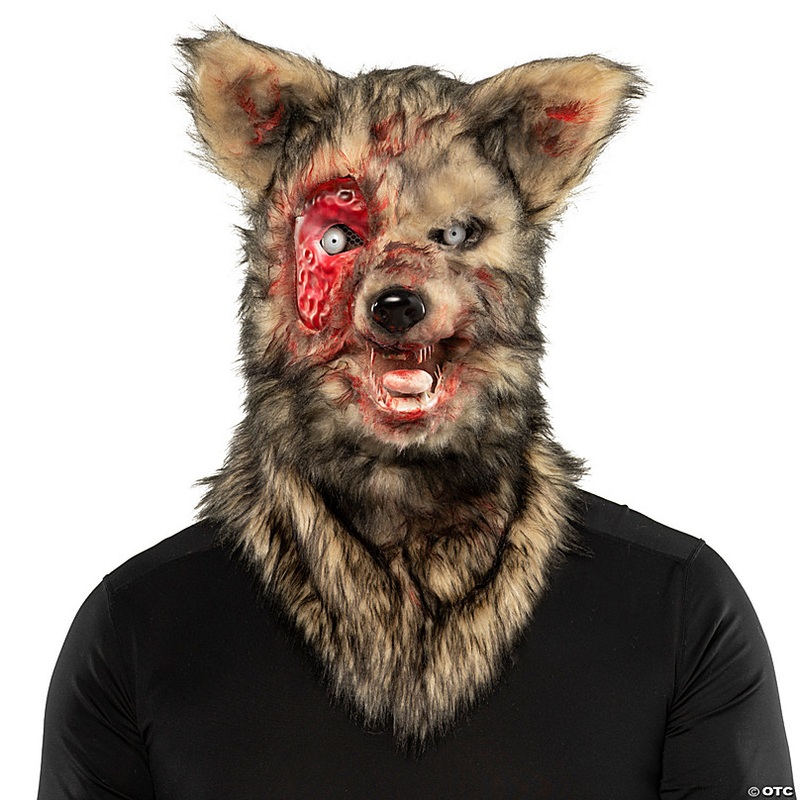 Adults Bloody Wolf Full Head Covering Halloween Mask  One Size