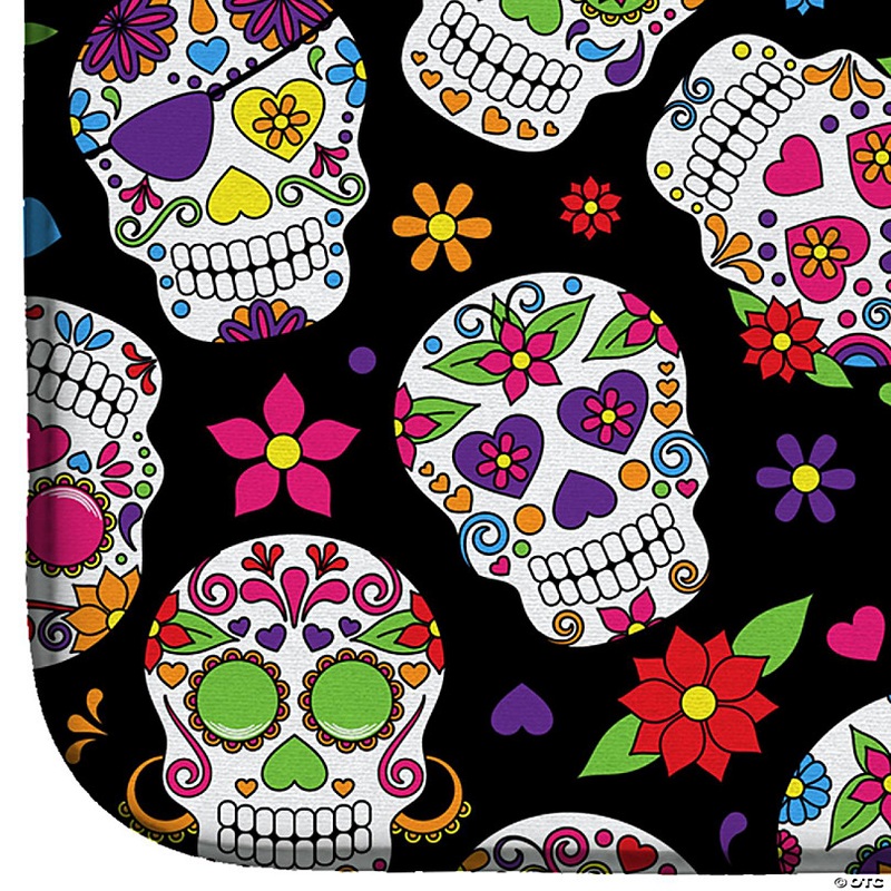 Caroline's Treasures Halloween, Day of the Dead Black Dish Drying Mat, 14 x 21, Seasonal