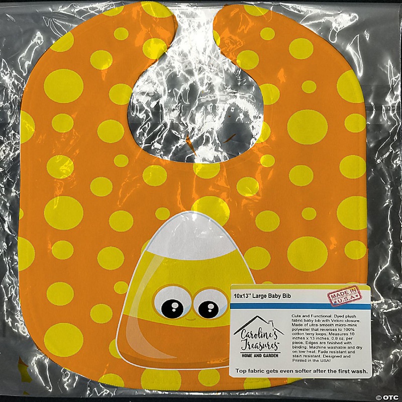 Caroline's Treasures Halloween, Halloween Candy Corn Baby Bib, 10 x 13,