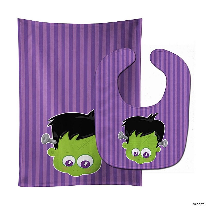 Caroline's Treasures Halloween, Halloween Frankenstein Baby Bib & Burp Cloth, 11 x 18,