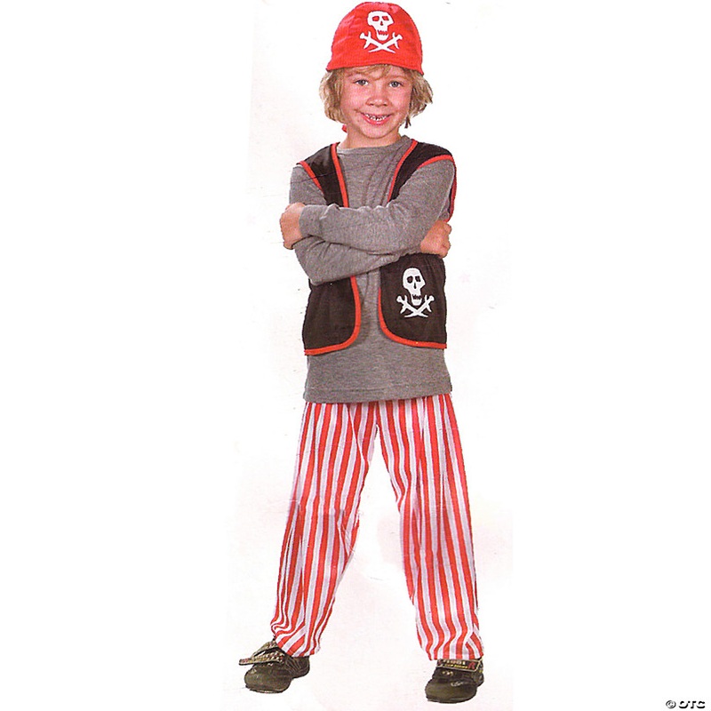 Gray and Red Pirate Boy Child Halloween Costume - Medium