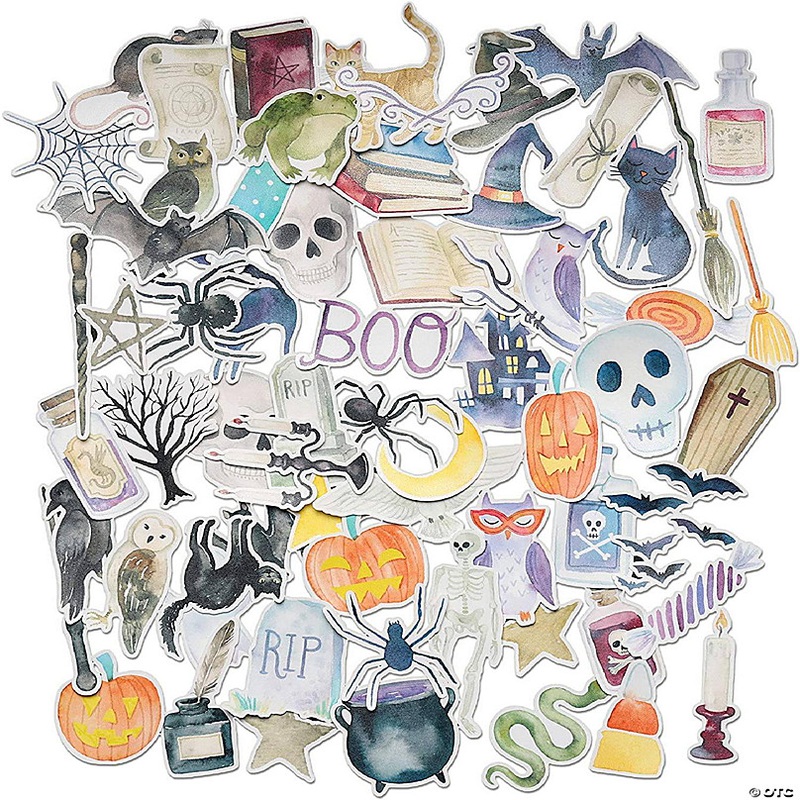 Navy Peony Spooky Halloween Witch Stickers