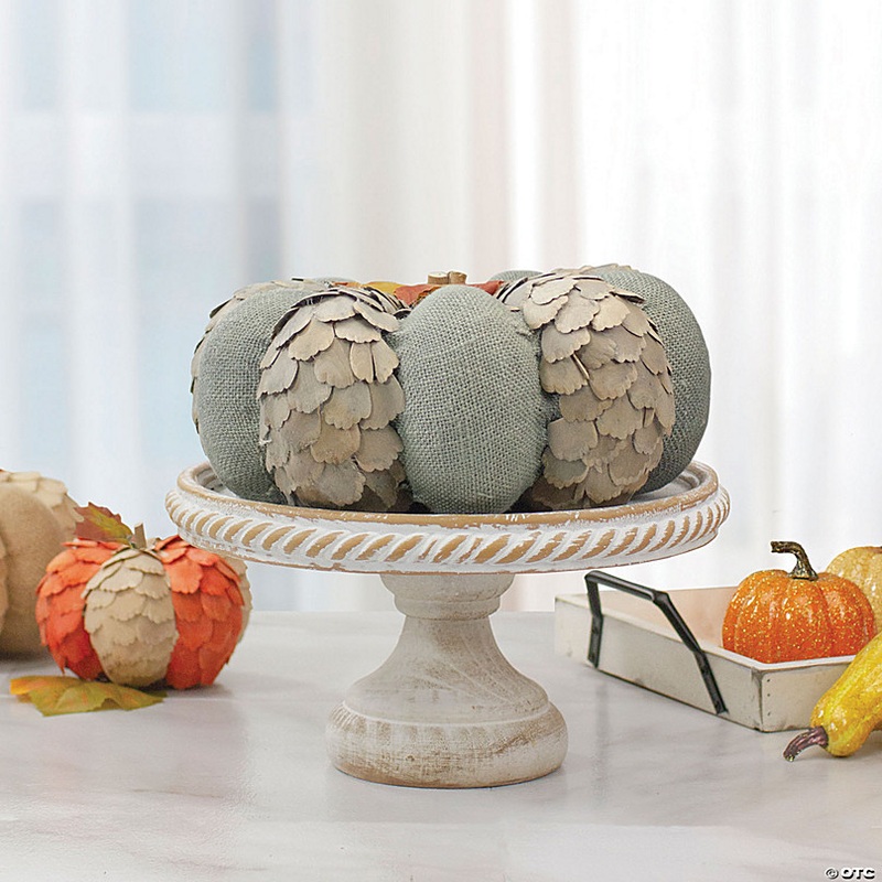 Northlight 10 Green and Brown Autumn Harvest Tabletop Pumpkin