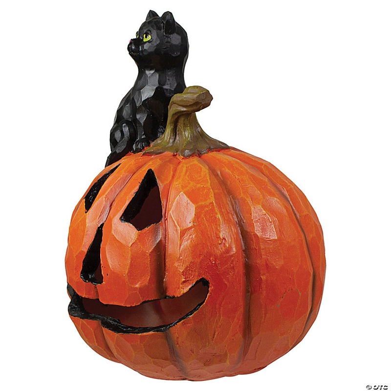 Northlight 10 LED Lighted Jack-O-Lantern and Black Cat Tabletop Halloween Figure