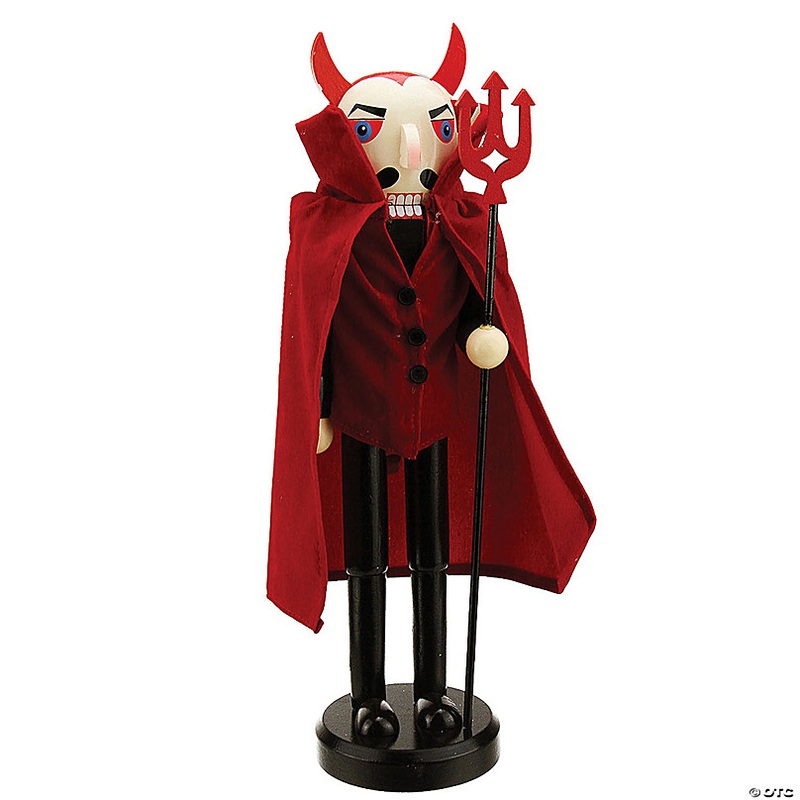 Northlight 14 Red and Black Devil Holding Pitch Fork Halloween Nutcracker