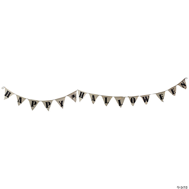 Northlight 18 White LED Triangle Happy Halloween Banner