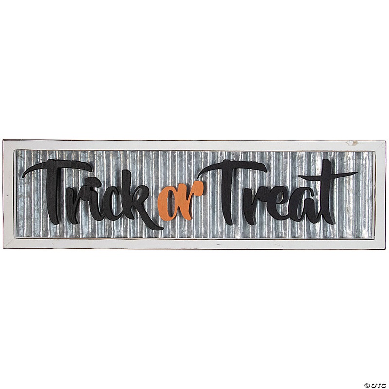 Northlight 27 Metal Trick or Treat Halloween Wall Sign