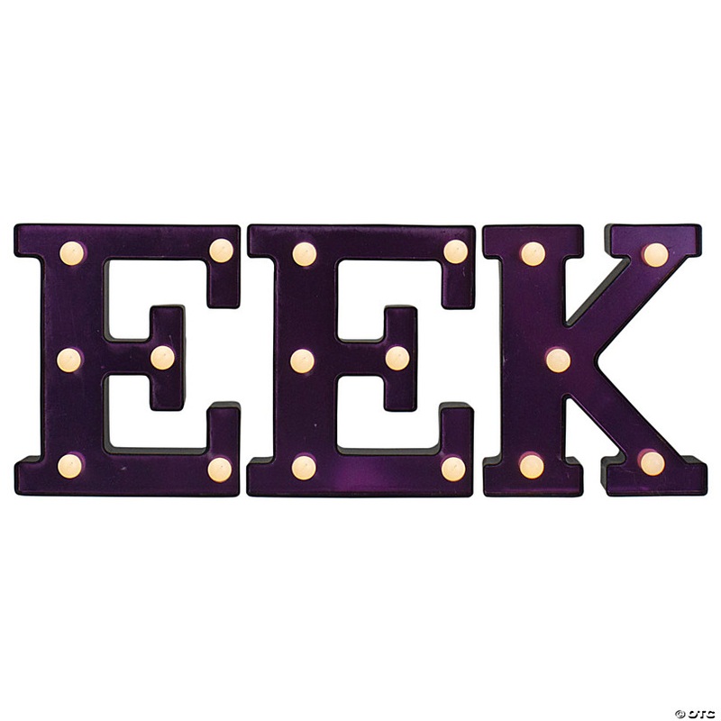 Northlight 6.5 LED Black and Purple EEK Halloween Marquee Sign
