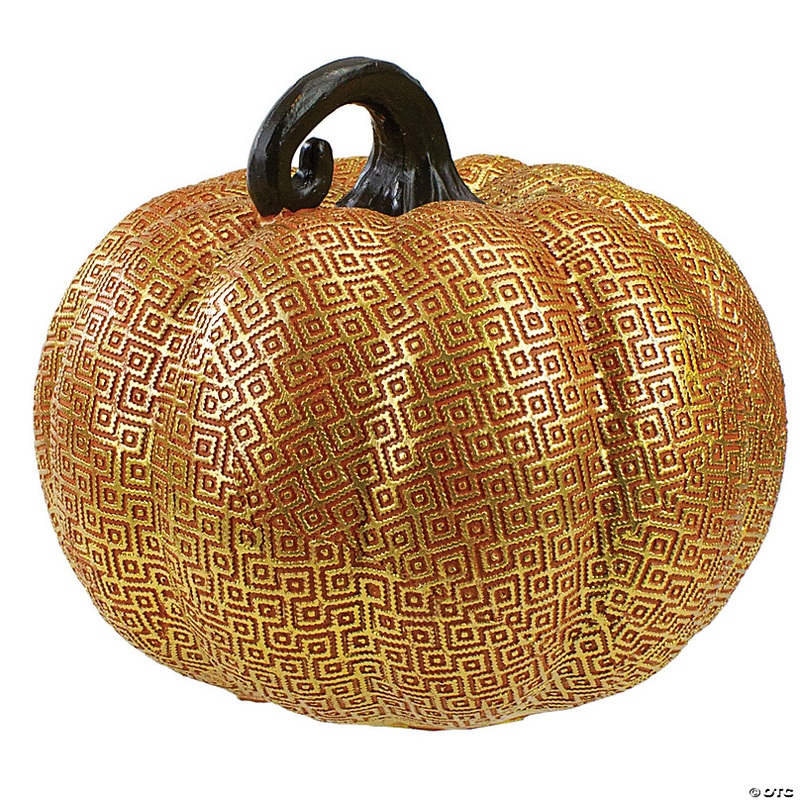 Northlight 7.5 Gold and Orange Textured Pumpkin Fall Decoration