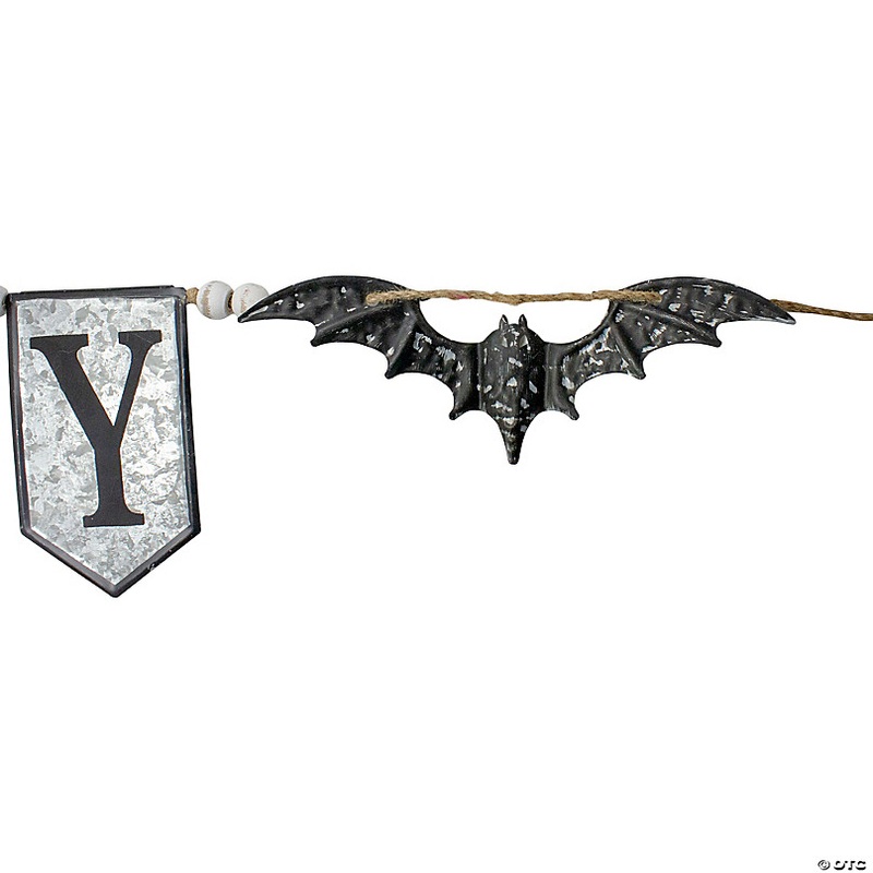 Northlight 7' Metal SPOOKY Bats Halloween Banner