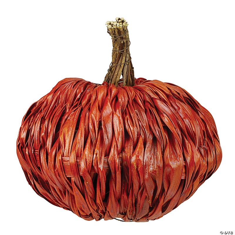 Northlight 8.5 Orange Autumn Harvest Woven Pumpkin Decoration