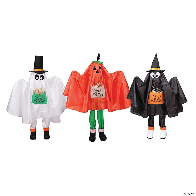 Northlight Set of 3 Ghost, Pumpkin and Bat 36 Standing Halloween Kid Figures