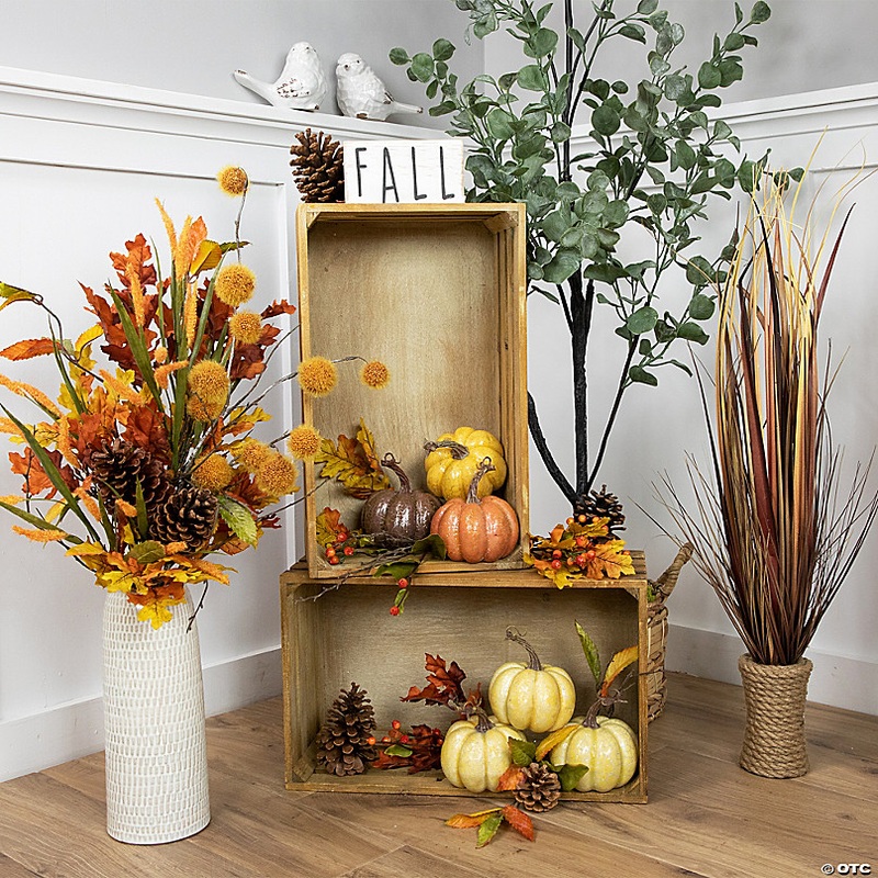 Northlight Set of 3 White Artificial Fall Harvest Pumpkins 4