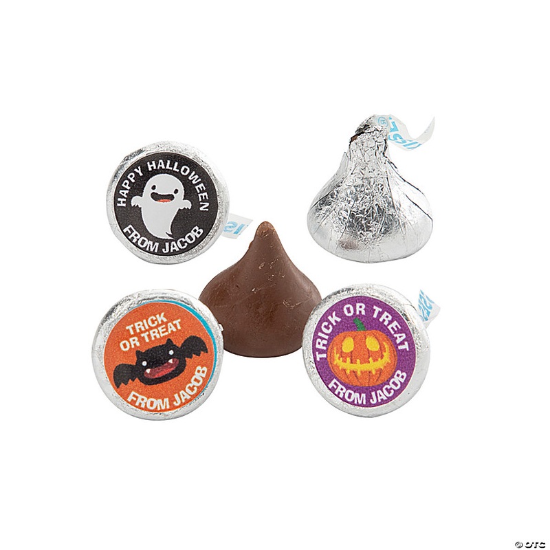Personalized Halloween Hersheys Kisses Stickers - 60 Pc.
