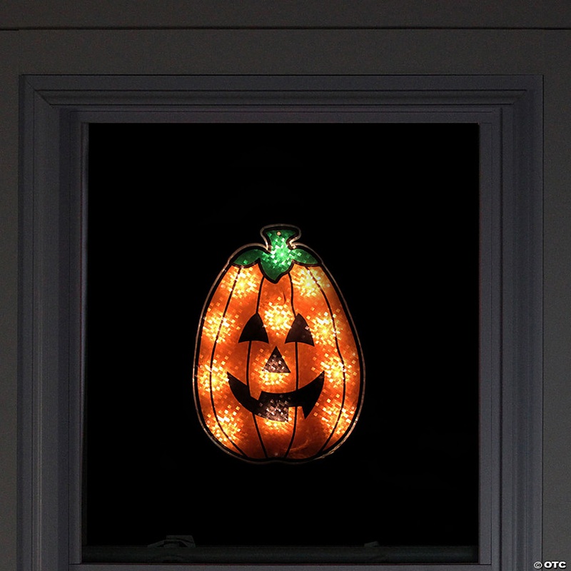 12 Lighted Jack-O-Lantern Halloween Window Silhouette