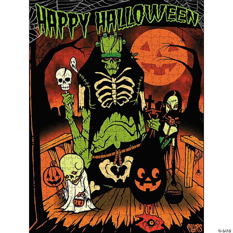 18 x 24 Toxictoons Happy Halloween Jigsaw Puzzle - 500 Pc.