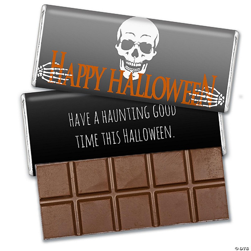 36 Pcs Halloween Candy Party Favors in Bulk Belgian Chocolate Bars - Skeleton