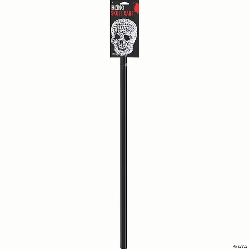 36 Rhinestone Bling Plastic Skull Cane Costume Accessory
