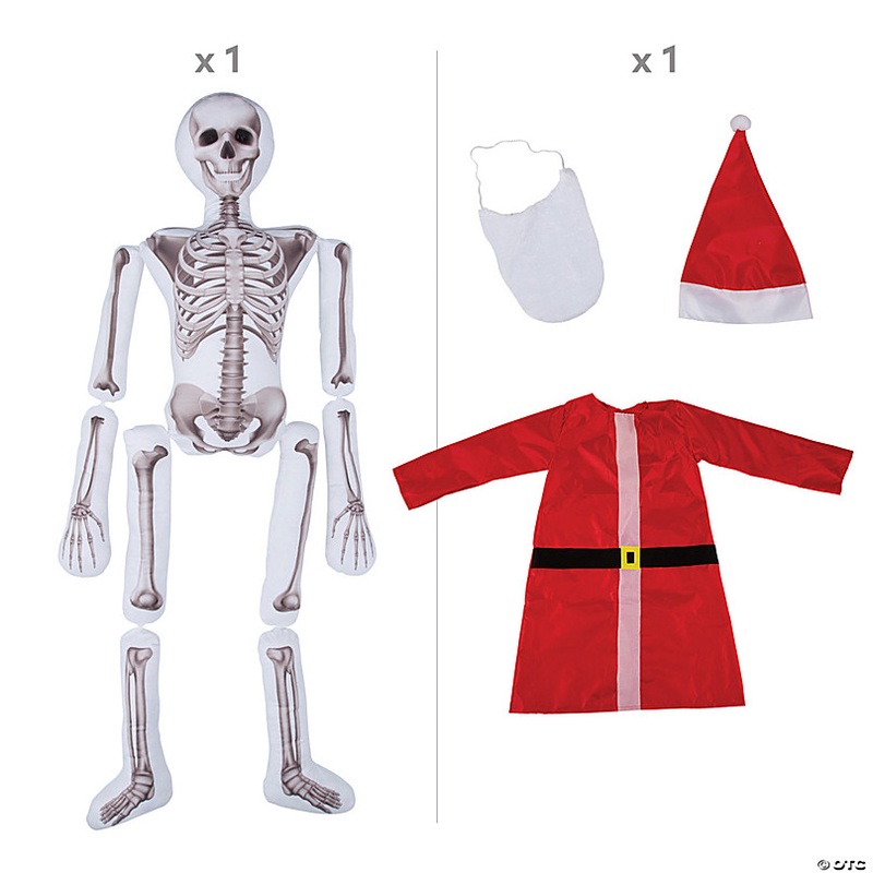 5-Foot Skeleton Plush Santa Outfit Kit - 4 Pc.