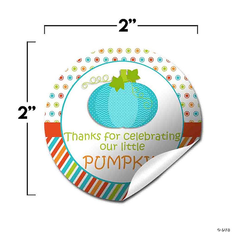 AmandaCreation Blue Pumpkin Envelope Seals 40pc.