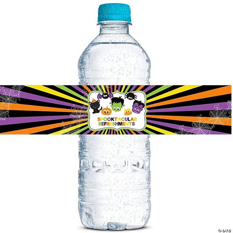 AmandaCreation Spooktacular Halloween Characters Water Bottle Wrappers 20pcs.