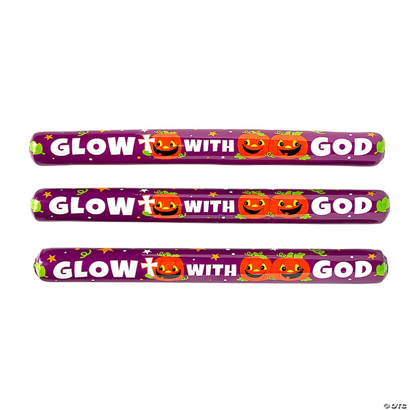 Christian Pumpkin Foam Tubes with Glow Sticks - 6 Pc.