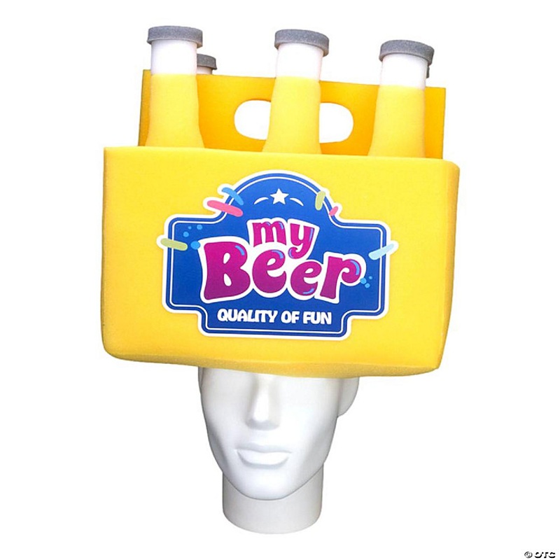 Foam Party Hats Beer Six Pack Hat - Photo Booth Prop - Party Favors -Halloween - Crazy Hat Day