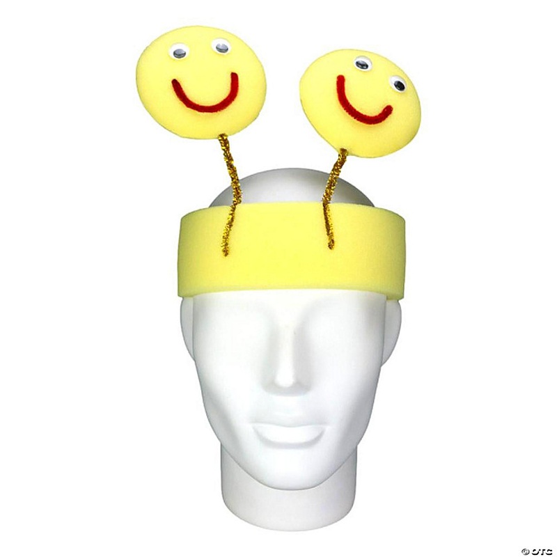 Foam Party Hats Happy Faces Headband - Photo Booth Prop - Party Favors -Halloween - Crazy Hat Day