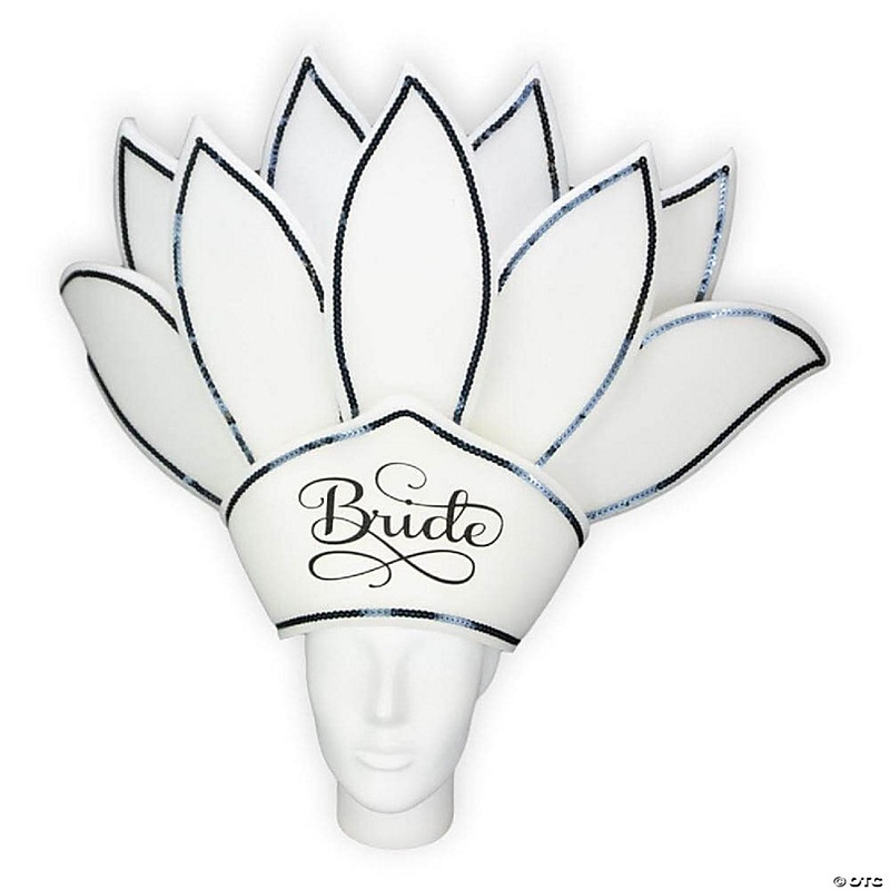 Foam Party Hats Lotus Flower Bride Crown - Photo Booth Prop - Party Favors -Halloween - Crazy Hat Day