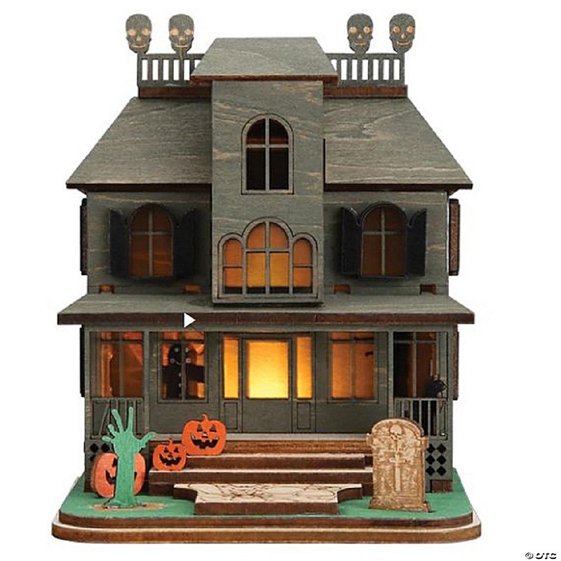 Ginger Cottages Haunted Mansion Wood Halloween Tree Ornament 82000