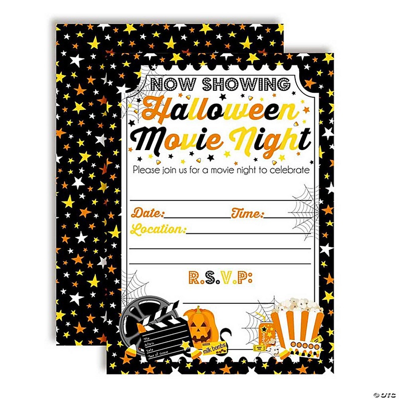Halloween Movie Night Invitations 40pc. by AmandaCreation