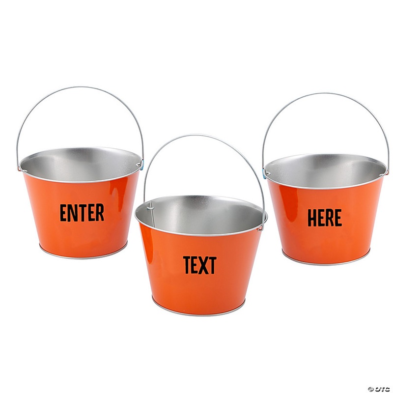 Large Personalized Jack-O-Lantern Pails - 3 Pc.