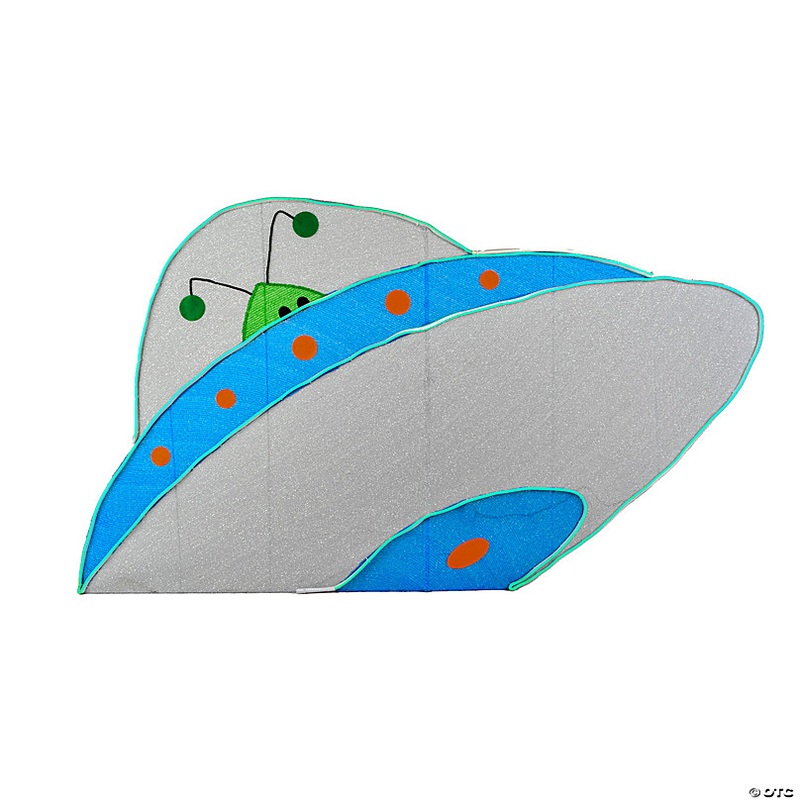National Tree Company 35 in. Halloween Alien Spacecraft with LED Light Strips