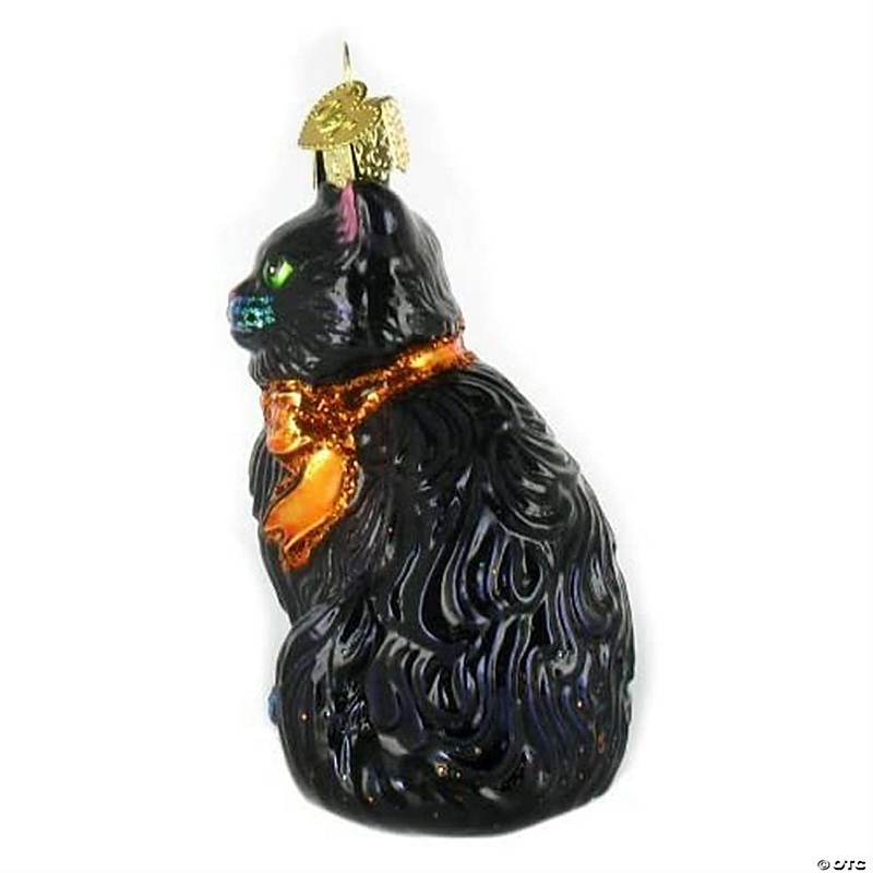Old World Christmas 26033 Glass Blown Halloween Kitty Ornament
