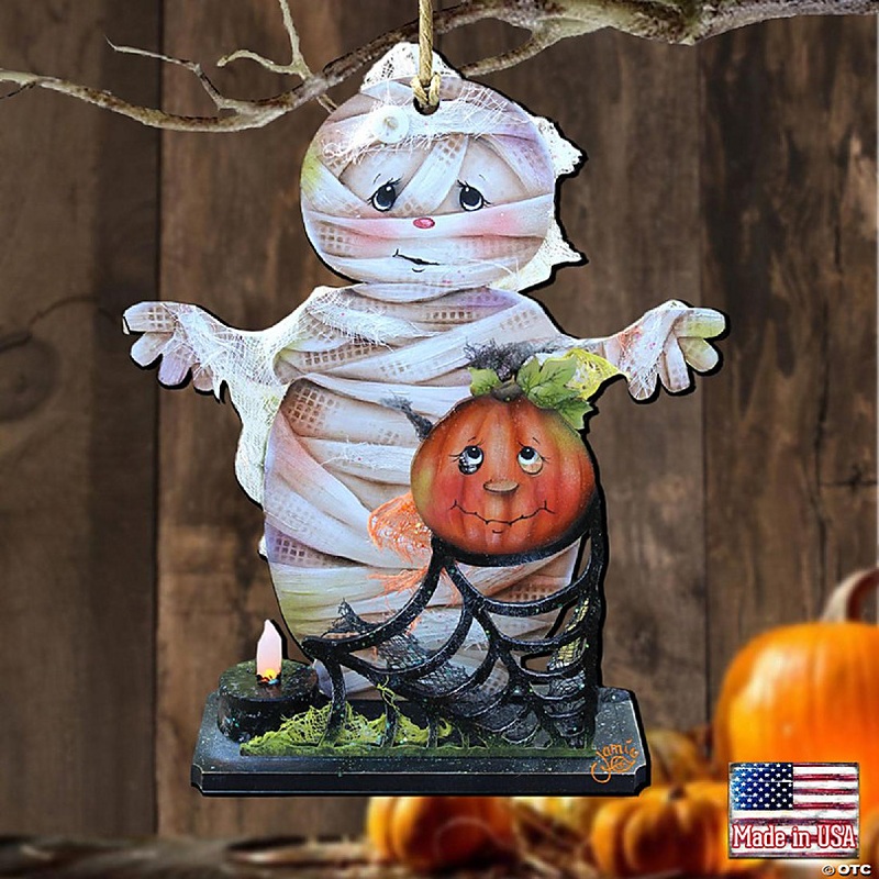 Some Mummy Loves You Wooden Ornament by J. Mills-Price - Thanksgiving Halloween Decor