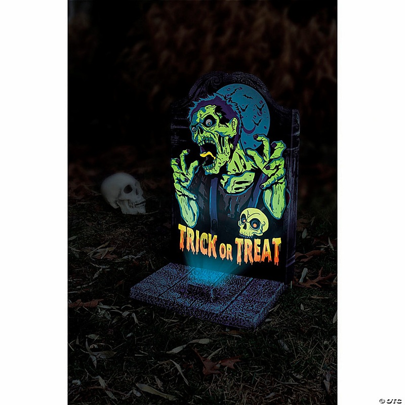 22 Light-Up Neon Zombie Tombstone Halloween Decoration