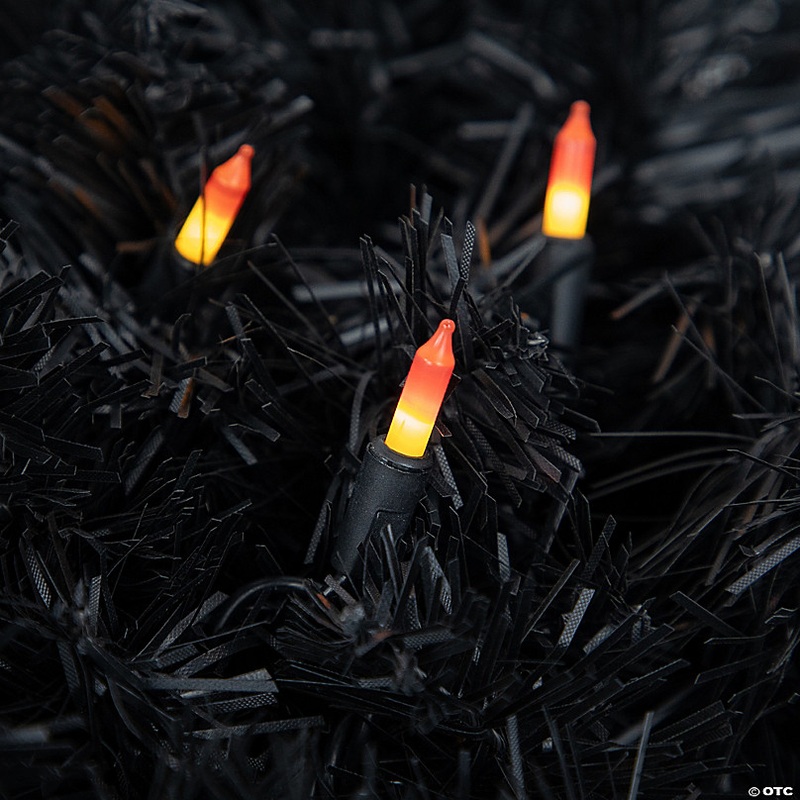 50-Count Yellow and Orange Candy Corn Mini Halloween Light Set  Black Wire